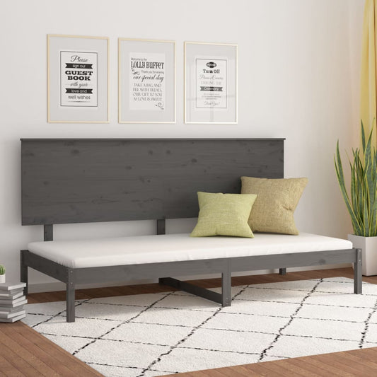 vidaXL Day Bed Grey 90x200 cm Solid Wood Pine