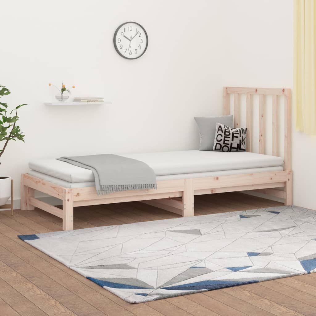 vidaXL Pull-out Day Bed 2x(90x190) cm Solid Wood Pine