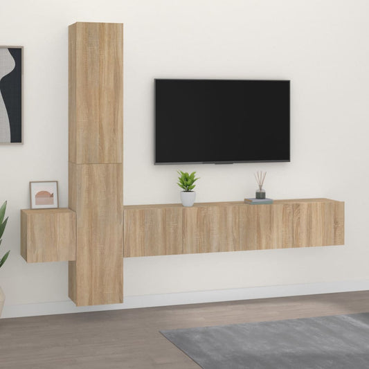 vidaXL 5 Piece TV Cabinet Set Sonoma Oak Engineered Wood