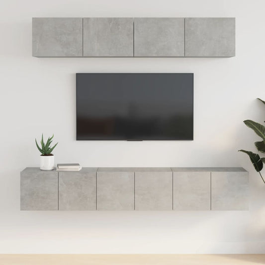 vidaXL 5 Piece TV Cabinet Set Concrete Grey Engineered Wood