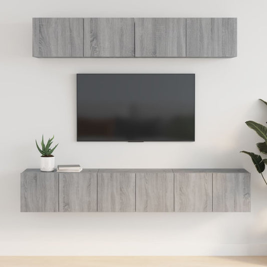 vidaXL 5 Piece TV Cabinet Set Grey Sonoma Engineered Wood