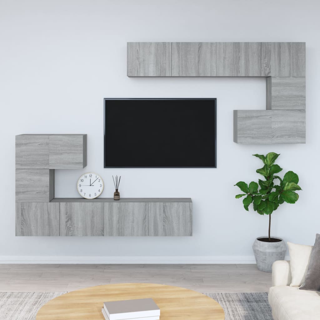 vidaXL Wall-mounted TV Cabinet Grey Sonoma Engineered Wood