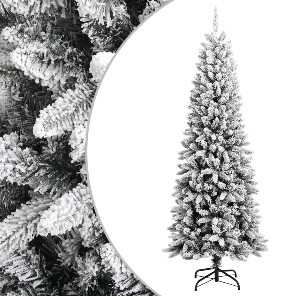 vidaXL Artificial Christmas Tree with Flocked Snow 210 cm PVC&PE
