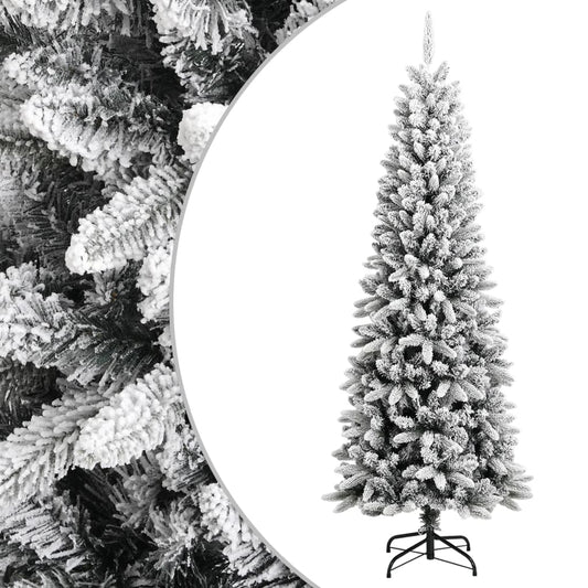 vidaXL Artificial Christmas Tree with Flocked Snow 210 cm PVC&PE
