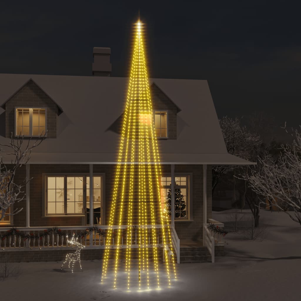 vidaXL Christmas Tree on Flagpole Warm White 1134 LEDs 800 cm