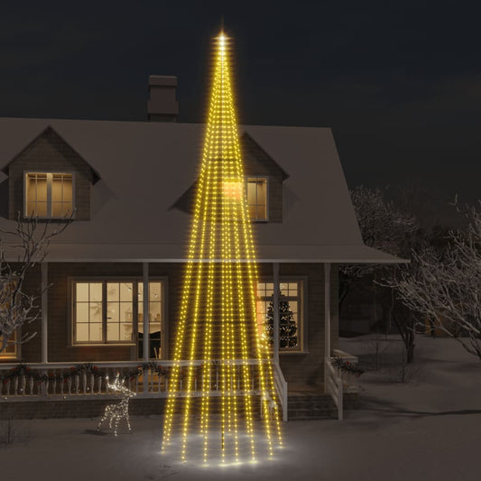 vidaXL Christmas Tree on Flagpole Warm White 1134 LEDs 800 cm