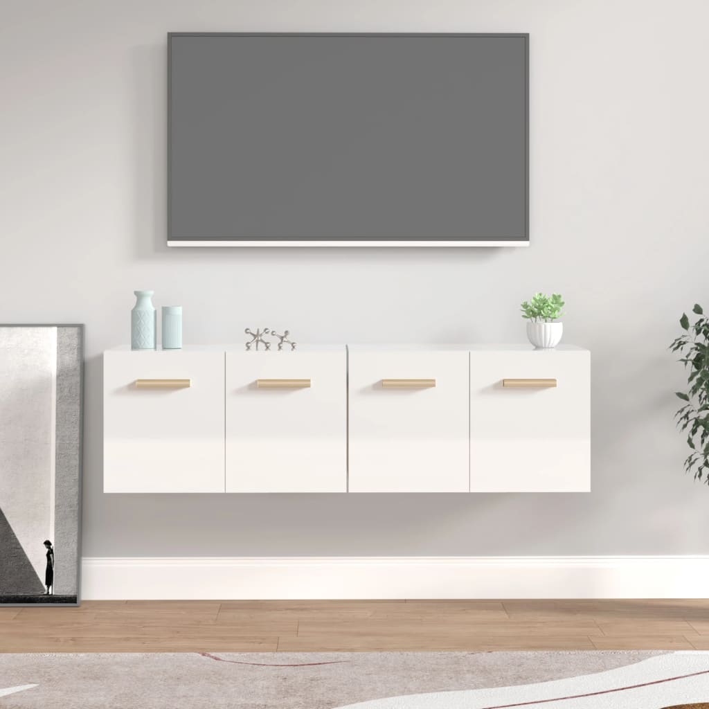 vidaXL Wall Cabinets 2 pcs High Gloss White 60x36.5x35 cm Engineered Wood