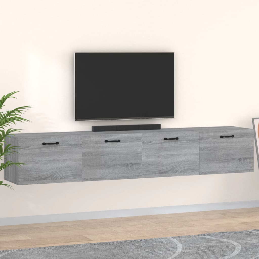 vidaXL Wall Cabinets 2 pcs Grey Sonoma 100x36.5x35 cm Engineered Wood