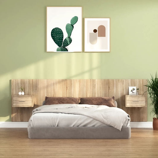 vidaXL Bed Headboard with Cabinets Sonoma Oak Engineered Wood