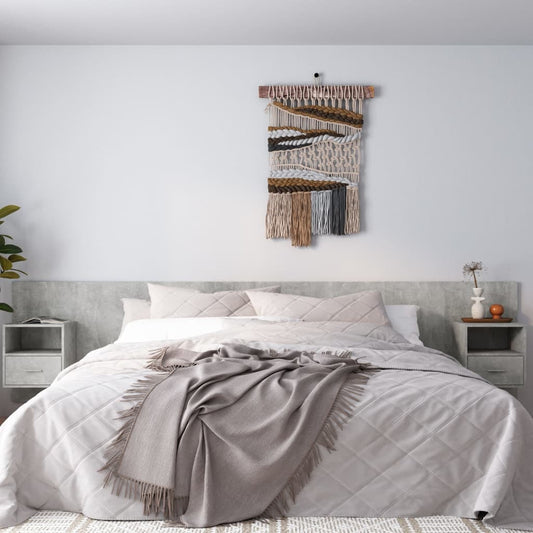 vidaXL Bed Headboard with Cabinets Concrete Grey Engineered Wood