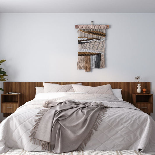vidaXL Bed Headboard with Cabinets Brown Oak Engineered Wood
