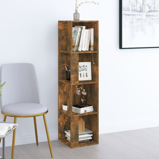 vidaXL Corner Cabinet Smoked Oak 33x33x132 cm Engineered Wood