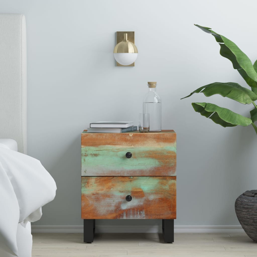 vidaXL Bedside Cabinet 40x33x46 cm Solid Wood Reclaimed