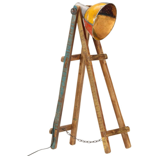 vidaXL Floor Lamp Multicolour E27 Solid Wood Mango