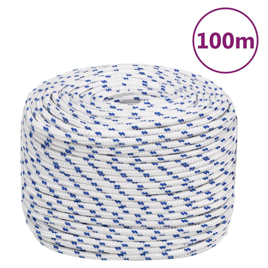 vidaXL Boat Rope White 10 mm 100 m Polypropylene