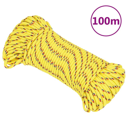 vidaXL Boat Rope Yellow 3 mm 100 m Polypropylene