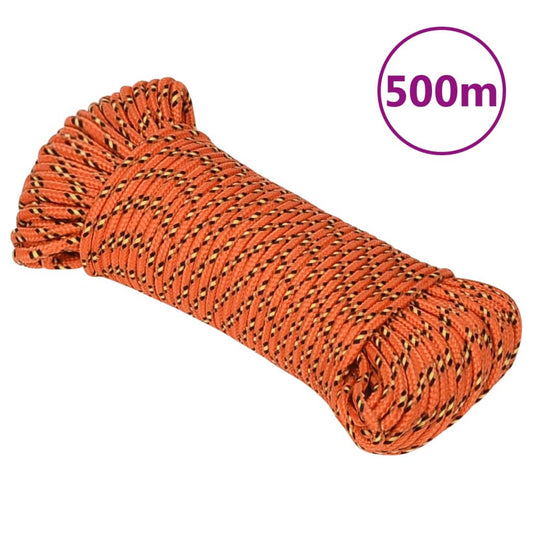 vidaXL Boat Rope Orange 3 mm 500 m Polypropylene