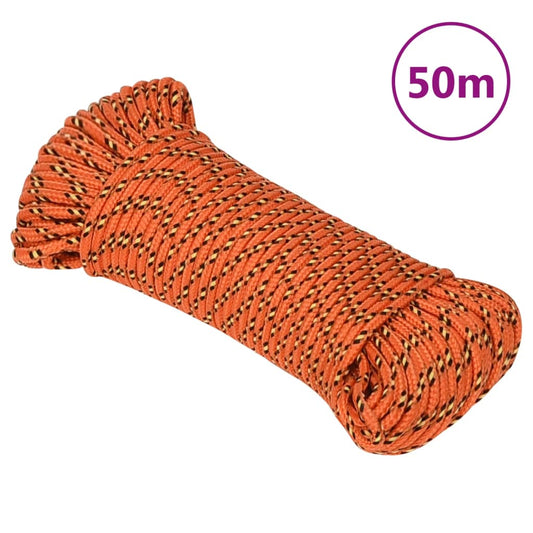 vidaXL Boat Rope Orange 4 mm 50 m Polypropylene