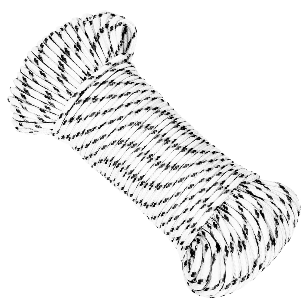 vidaXL Braided Boat Rope White 5 mmx500 m Polyester