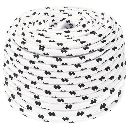 vidaXL Braided Boat Rope White 6 mmx25 m Polyester