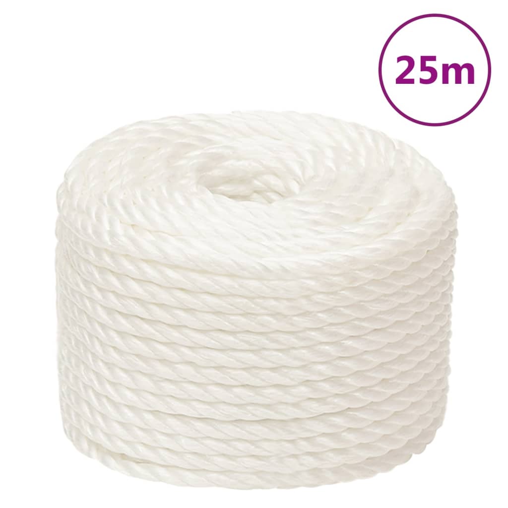 vidaXL Work Rope White 12 mm 25 m Polypropylene