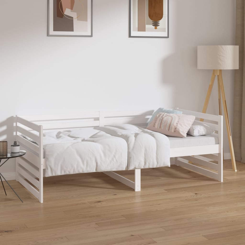 vidaXL Day Bed White 90x190 cm Solid Wood Pine