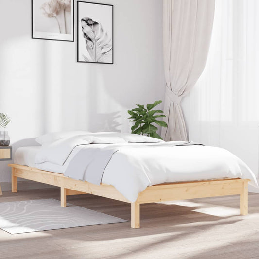 vidaXL Bed Frame 90x200 cm Solid Wood Pine