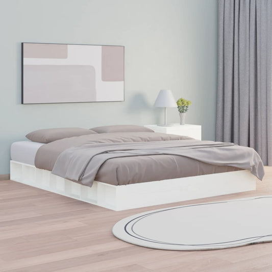 vidaXL Bed Frame White 200x200 cm Solid Wood