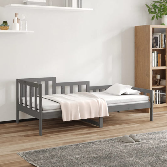 vidaXL Day Bed Grey 90x190 cm Solid Wood Pine