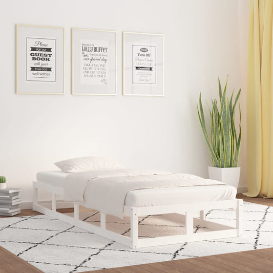 vidaXL Bed Frame White 90x200 cm Solid Wood