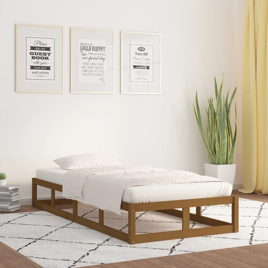 vidaXL Bed Frame Honey Brown 90x200 cm Solid Wood