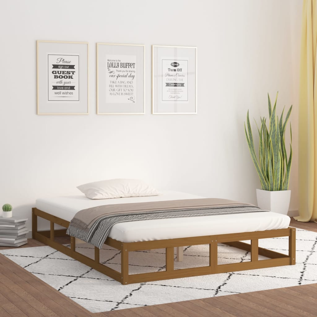 vidaXL Bed Frame Honey Brown 120x200 cm Solid Wood