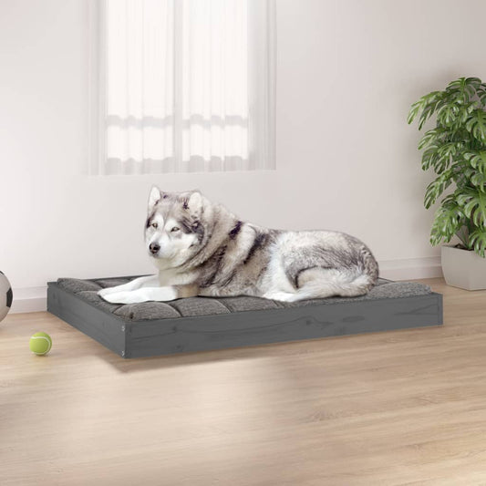 vidaXL Dog Bed Grey 101.5x74x9 cm Solid Wood Pine