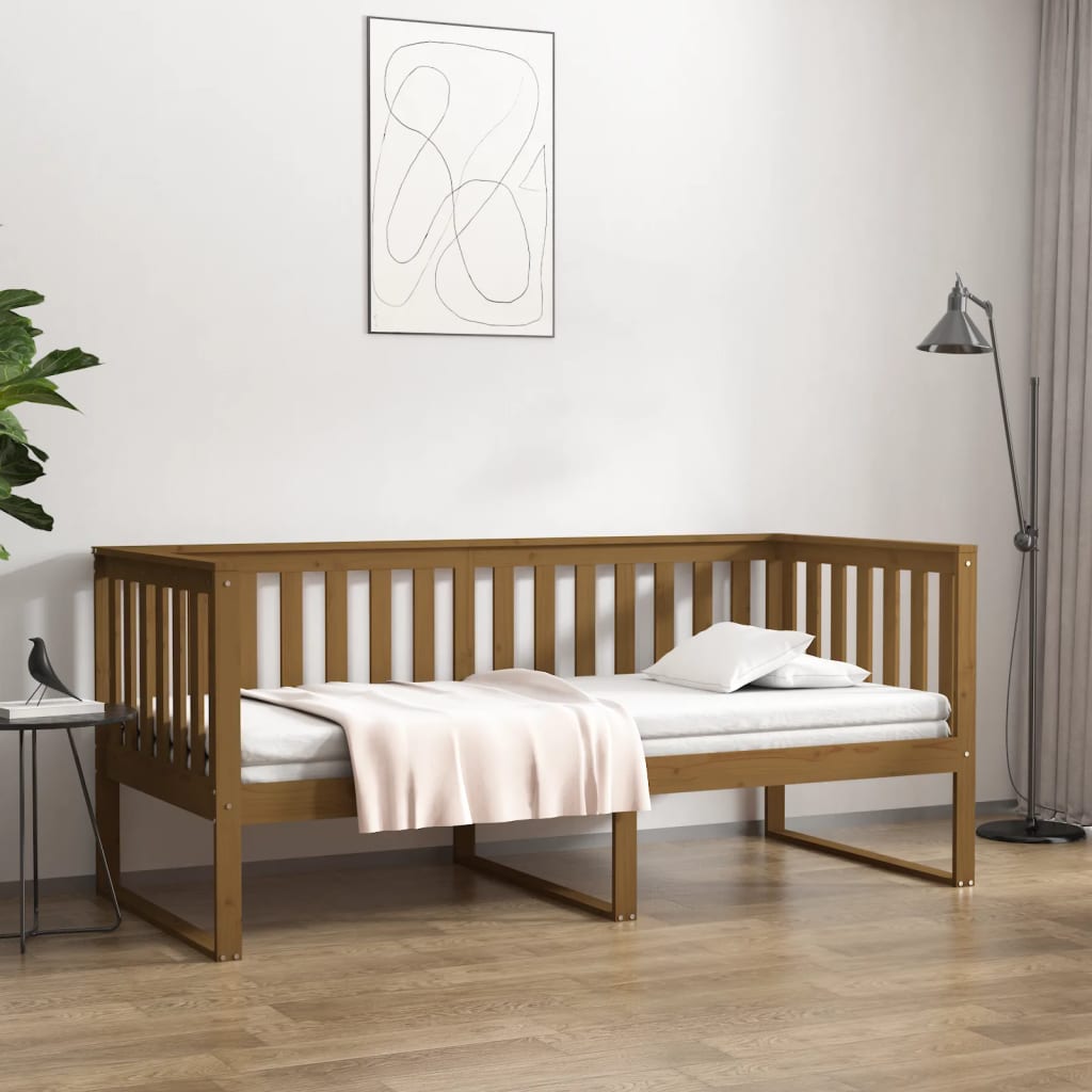 vidaXL Day Bed Honey Brown 90x190 cm Solid Wood Pine