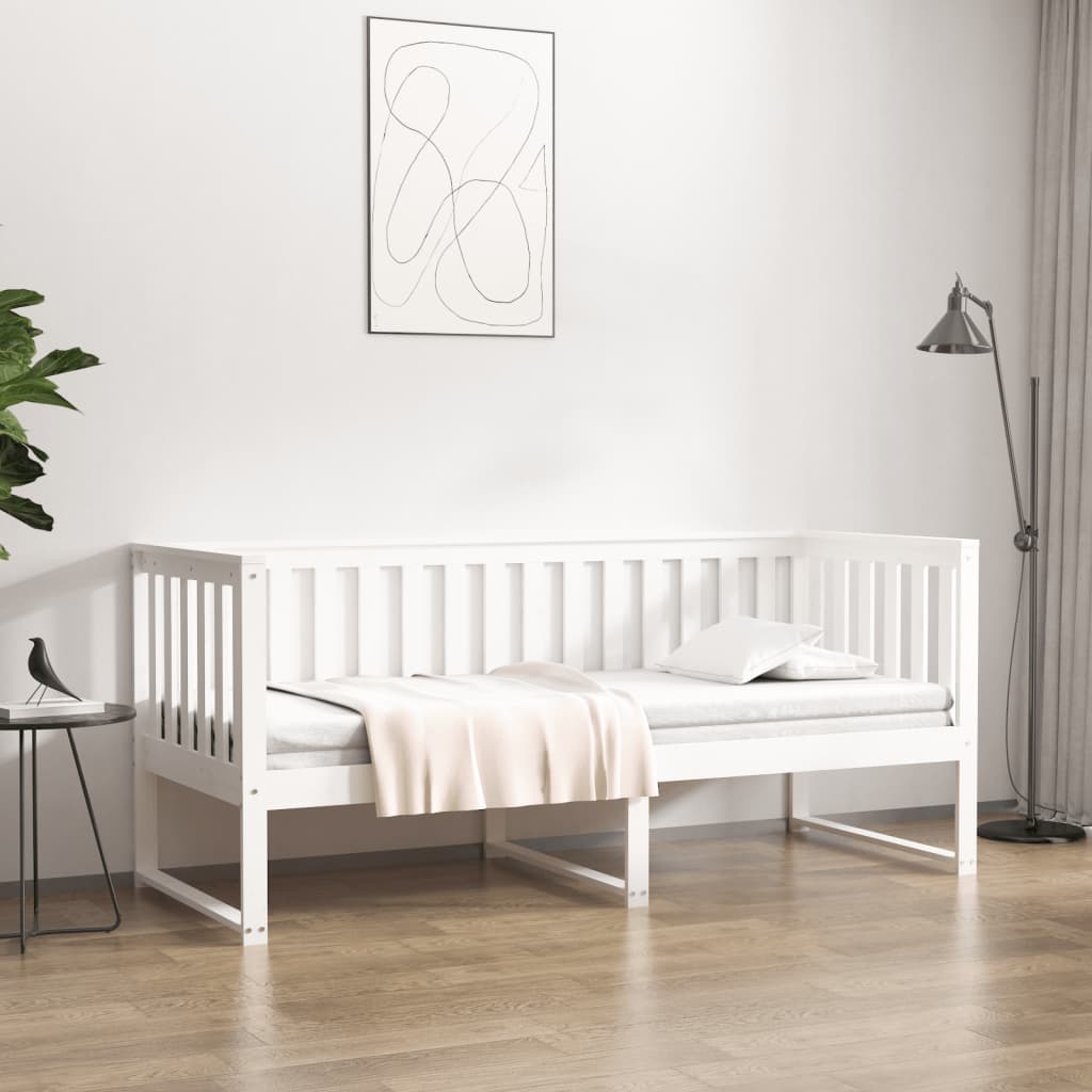 vidaXL Day Bed White 75x190 cm Solid Wood Pine