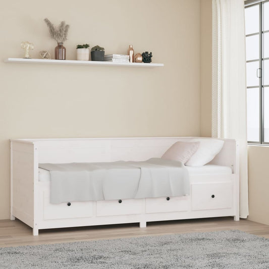 vidaXL Day Bed White 80x200 cm Solid Wood Pine