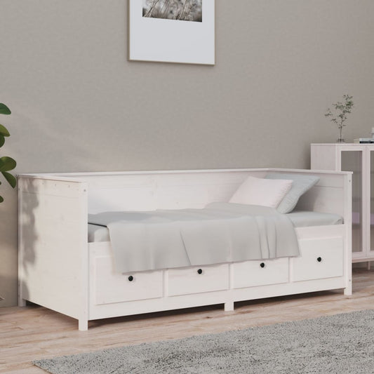 vidaXL Day Bed White 75x190 cm Solid Wood Pine