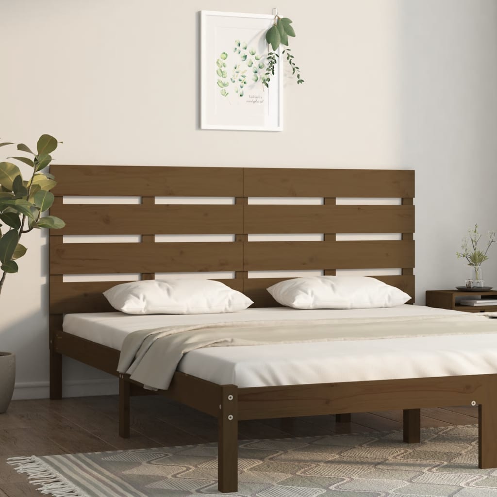 vidaXL Headboard Honey Brown 200x3x80 cm Solid Wood Pine