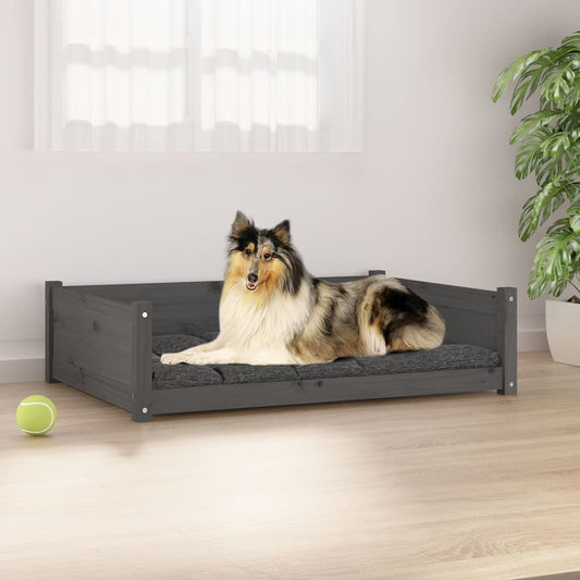 vidaXL Dog Bed Grey 95.5x65.5x28 cm Solid Pine Wood