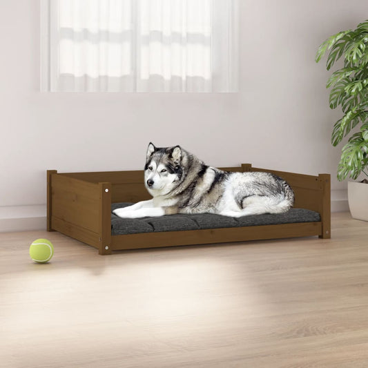 vidaXL Dog Bed Honey Brown 105.5x75.5x28 cm Solid Pine Wood