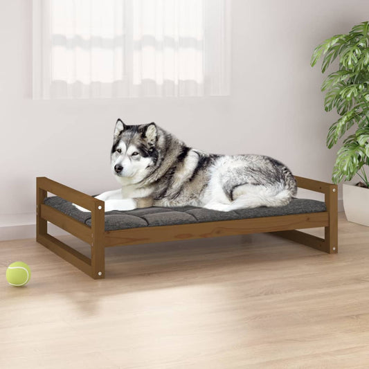 vidaXL Dog Bed Honey Brown 105.5x75.5x28 cm Solid Pine Wood