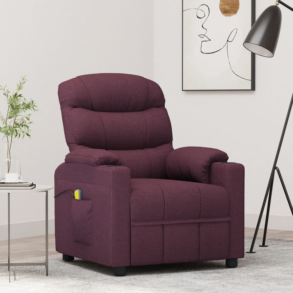 vidaXL Massage Chair Purple Fabric