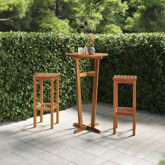 vidaXL 3 Piece Garden Bar Set Solid Wood Acacia