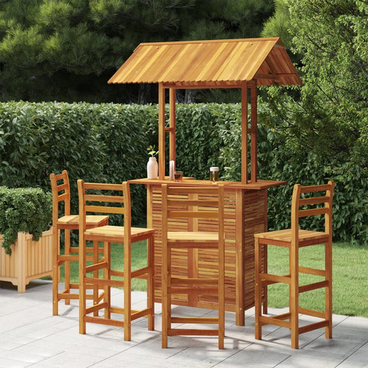vidaXL 5 Piece Garden Bar Set Solid Wood Acacia