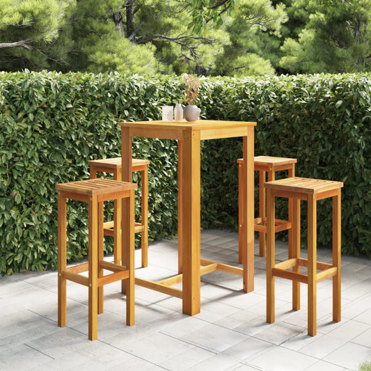 vidaXL 5 Piece Garden Bar Set Solid Acacia Wood