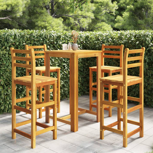 vidaXL 5 Piece Garden Bar Set Solid Acacia Wood
