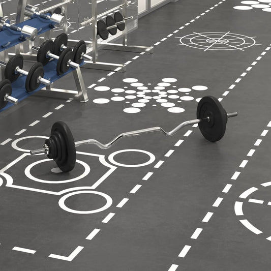 vidaXL Barbell with Plates Set 30 kg Cast Iron & Chrome Plated Steel
