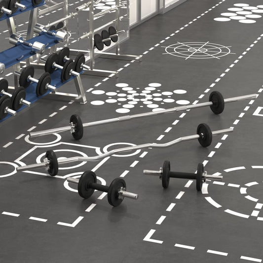 vidaXL Barbell and Dumbbell Set 30 kg Cast Iron
