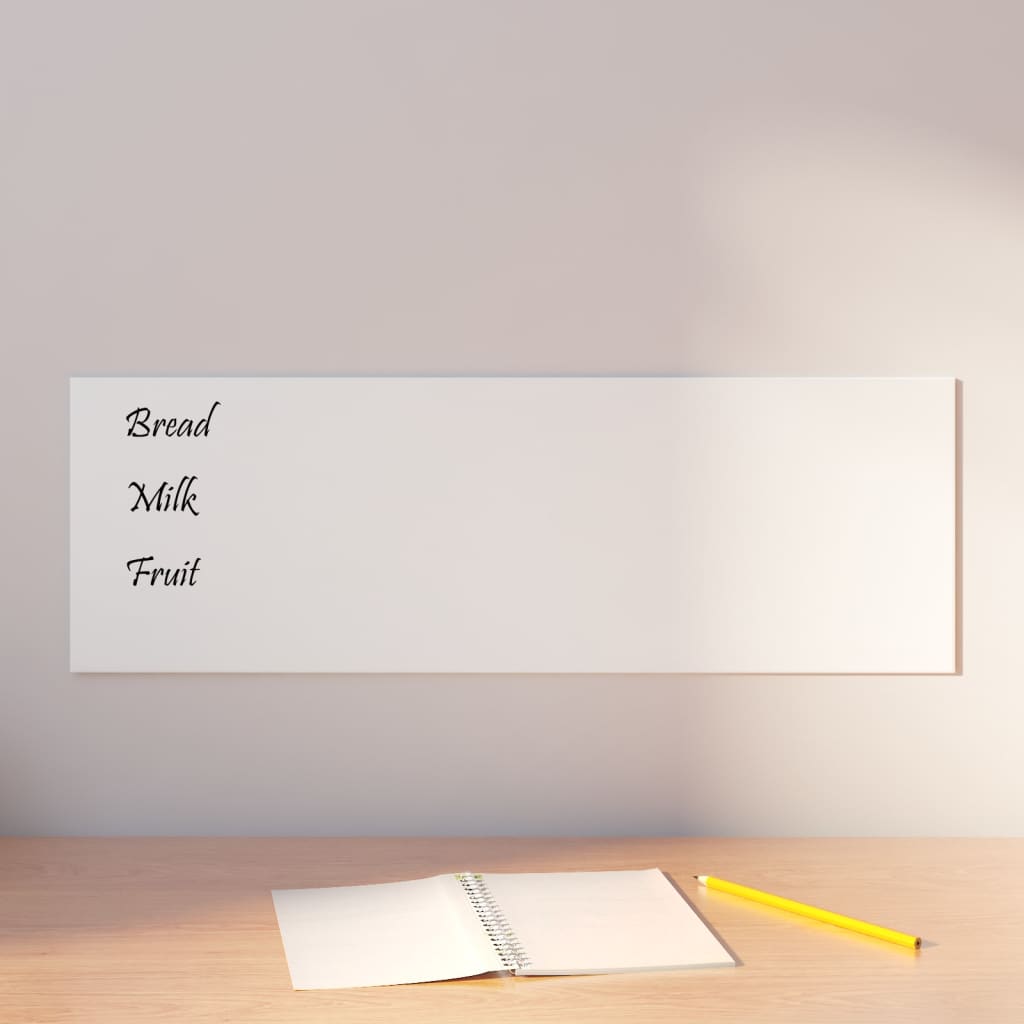 vidaXL Wall-mounted Magnetic Board White 60x20 cmåÊTempered Glass