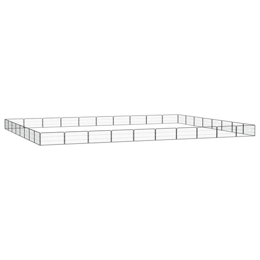 vidaXL 36-Panel Dog Playpen Black 100x50 cm Powder-coated Steel